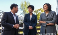 [포토]대화하는 김동연 경제부총리-김영주 장관-박영선 의원