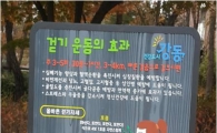 강동구 가로수길에 보행거리 표기 
