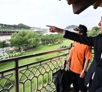 오세훈 서울시장, 홍수주의보 중랑천 긴급 점검