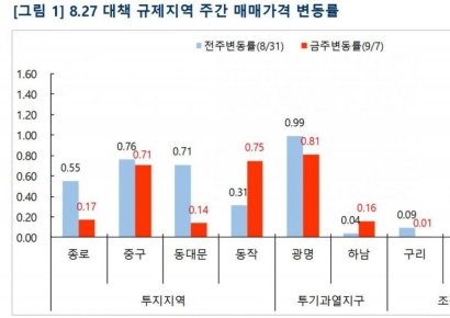 서울 아파트값 0.54% 상승…8.27 규제지역 상승폭 둔화
