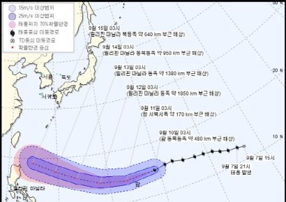 제22호 태풍 '망쿳' 서태평양서 발생…한반도에 영향 끼칠까