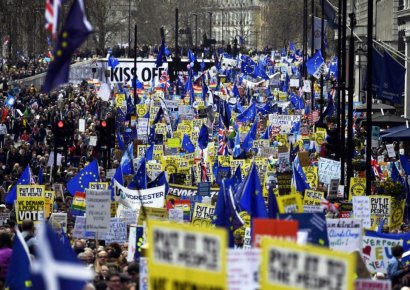 "제2 국민투표하자" 영국서 '브렉시트 반대행진'…약 100만명 참석