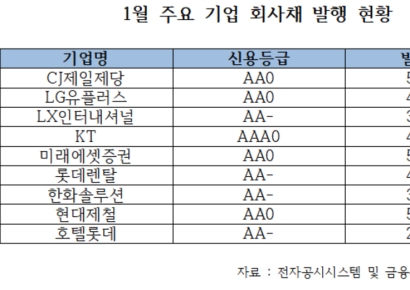 "금리인상 무서워"...1월 회사채 발행 7.7兆 최대