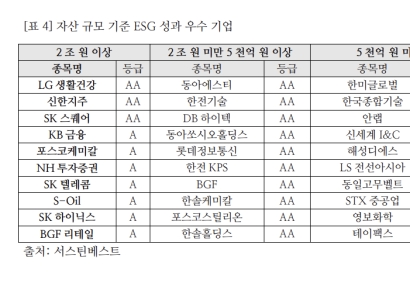 [ESG평가] LG생건·신한지주·SK스퀘어 'AA'‥LG화학 ESG委 유명무실