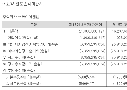 스카이이앤엠, 4년 연속 적자 탈피할까[기로의 상장사]