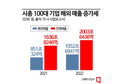[100대기업 리포트]⑥ 100대 기업 매출 절반은 해외…엘앤에프 99.7% 해외서 돈 번다