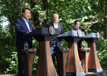 한미일 정상 공동성명…"안보·경제·기술·인적 유대 협력 재확인" 