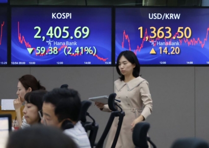 고금리·고환율에 움츠러든 외국인, 지지부진한 증시에 매도 공세