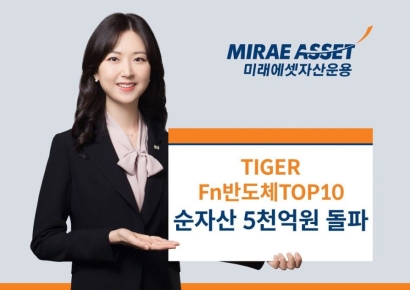 미레에셋, ‘TIGER Fn반도체TOP10 ETF’ 순자산 5000억 돌파