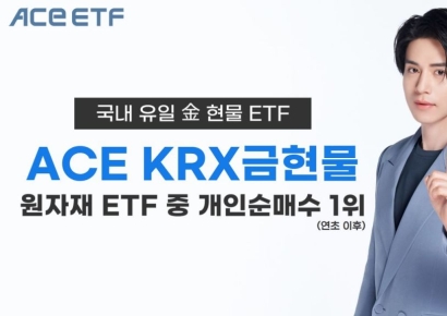 한투운용 "ACE KRX금현물, 원자재 ETF 개인순매수 1위"