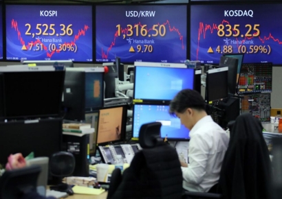 코스피, 외국인 순매수 전환에 강보합 마감