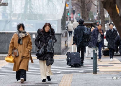 [포토]'한파에 눈까지...'