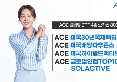 한투운용 ACE 월배당 ETF 4종, 순자산액 8000억 돌파