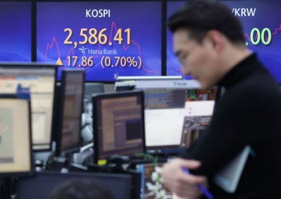 코스피, 장중 기관·외국인 순매수…2600선 턱 밑까지