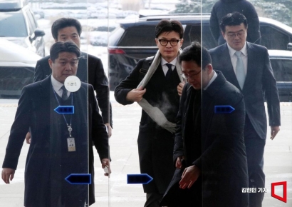 [포토] 국회 향하는 한동훈