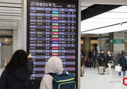 [포토] 제주도 기상 악화로 항공기 결항