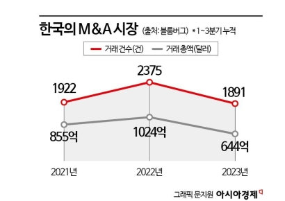 M&A '혹한기' 지난다…30% 쪼그라든 시장 '메가딜 실종'