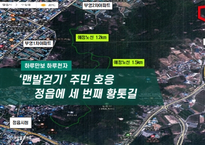 [하루만보 하루천자]'맨발걷기' 주민 호응 정읍에 세 번째 황톳길