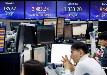 급등세 진정, 원·달러 환율 7.5원 내린 1331.4원에 거래