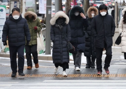 [포토]한파주의보, 두툼한 출근길