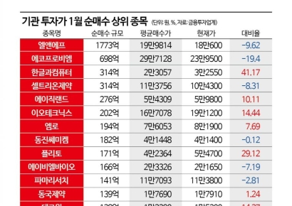 기관, 이차전지에 울고 AI에 웃고