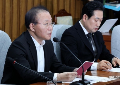 [포토]윤재옥, 민주 중대재해법 거부에 "선거 위해 수단 방법 안 가려"