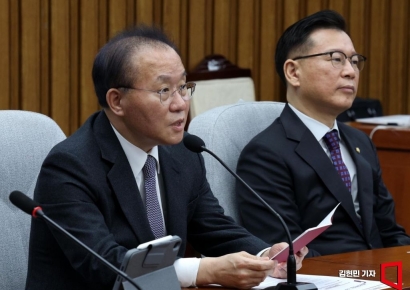 [포토] 윤재옥 "野 공천 기준은 '친명횡재, 비명횡사'"