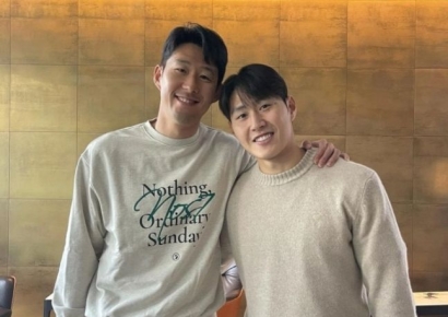 손흥민 "이강인, 너그러운 마음으로 용서해달라"…다정한 투샷 공개