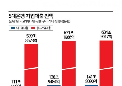"공격 영업 계속"…5대은행 기업대출 한달새 6조 껑충