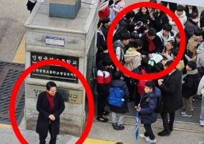 등굣길 유세 이천수에만 북적북적…원희룡 "저도 초통령되고 싶네요" 