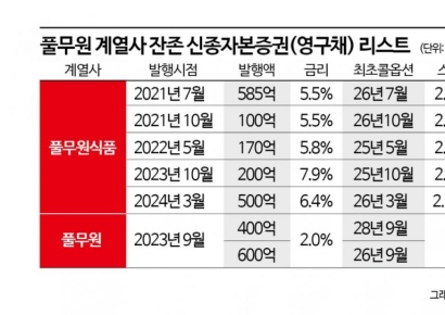 풀무원그룹, 잇단 신종증권 발행…실질 재무부담 확대