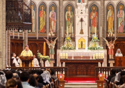 [포토] 명동성당 부활절 미사 '새 희망 퍼지길...'