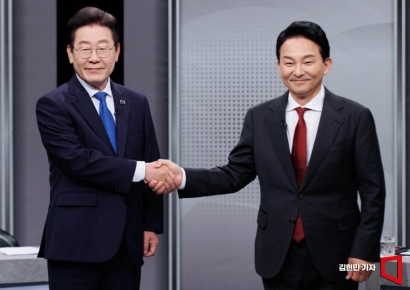 李 "정권 심판" 元 "지역 발전"…관점 달랐던 '명룡대전'