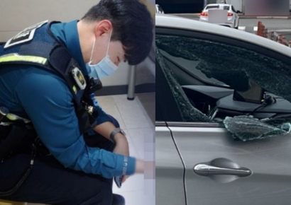 "차가 서있는데 사람이 못 일어나요"…창 유리 맨 손으로 뜯어 구했다