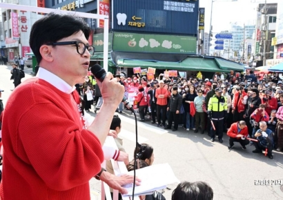 [포토] 목동 지원유세 나선 한동훈 위원장