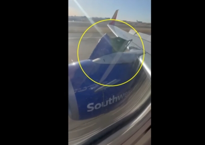 이륙하던 비행기 엔진 덮개가 '펄럭펄럭'…"또 보잉입니다"