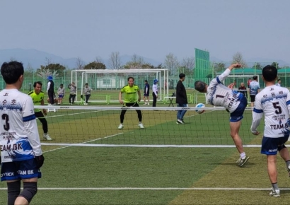 벚꽃비 내리는 날, 중학생은 ‘할배’들과 맞붙었다… 부산족구협회장기 대회 이야기