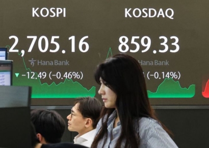 '총선 관망' 개인·외국인 동반 매도세에 코스피 2705.16 마감