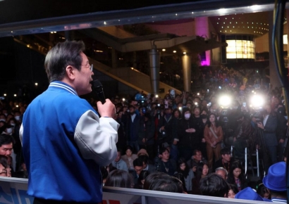 민주당, 대통령실 있는 용산구에서 마지막 선거운동…'심판론' 재강조