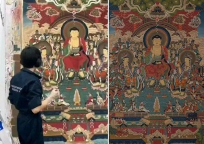 670년전 불화, 2300시간 들여 되살린 미대생…문화재청도 "응원"