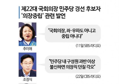 '국회의장 중립' 흔드는 후보들…"법 정신 무너뜨려"비판 봇물