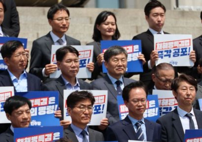 민주당 초선 당선인들, 천막 농성 돌입…"해병대원 특검 수용하라"