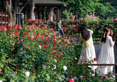 [포토] 장미정원서 남기는 한 컷