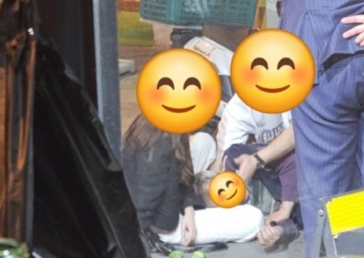 만취해 쓰러진 남성에 '무릎' 내어준 커플…"훈훈하다" 칭찬일색