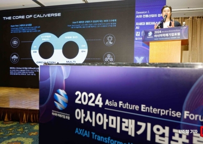 [포토] 아시아미래기업포럼서 강연 나선 김동규 칼리버스 대표