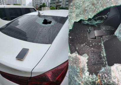 "화난다고 집어던져…사람 맞으면 살인" 차 유리 뚫고 들어온 물건의 정체