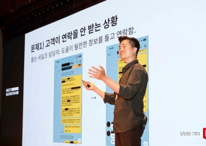 [포토] 스페셜 스피치하는 김한규 비즈니스캔버스 영업대표