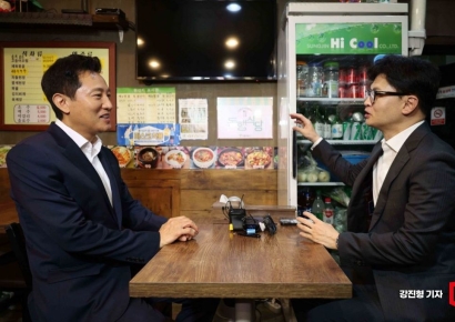 [포토] 오세훈 서울시장-한동훈 국민의힘 대표 후보 조찬 회동