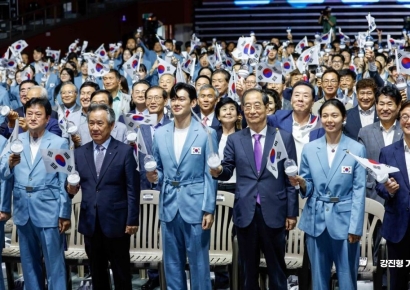 [포토] 파리올림픽 선수단 결단식 참석한 한덕수 국무총리