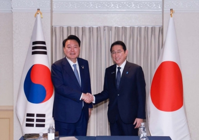 尹·기시다, 정상회담서 "북·러 군사 협력…글로벌 안보에 심각한 우려" 